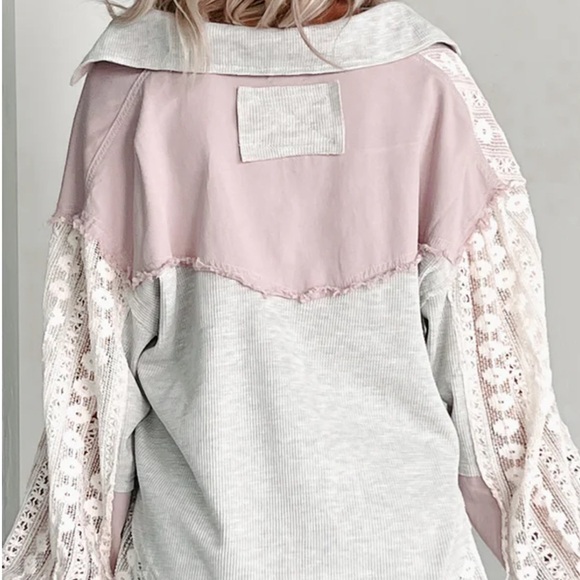 Beautiful POL Lace crochet Button down top.
Grey and Lilac. S, M, L - Picture 4 of 4